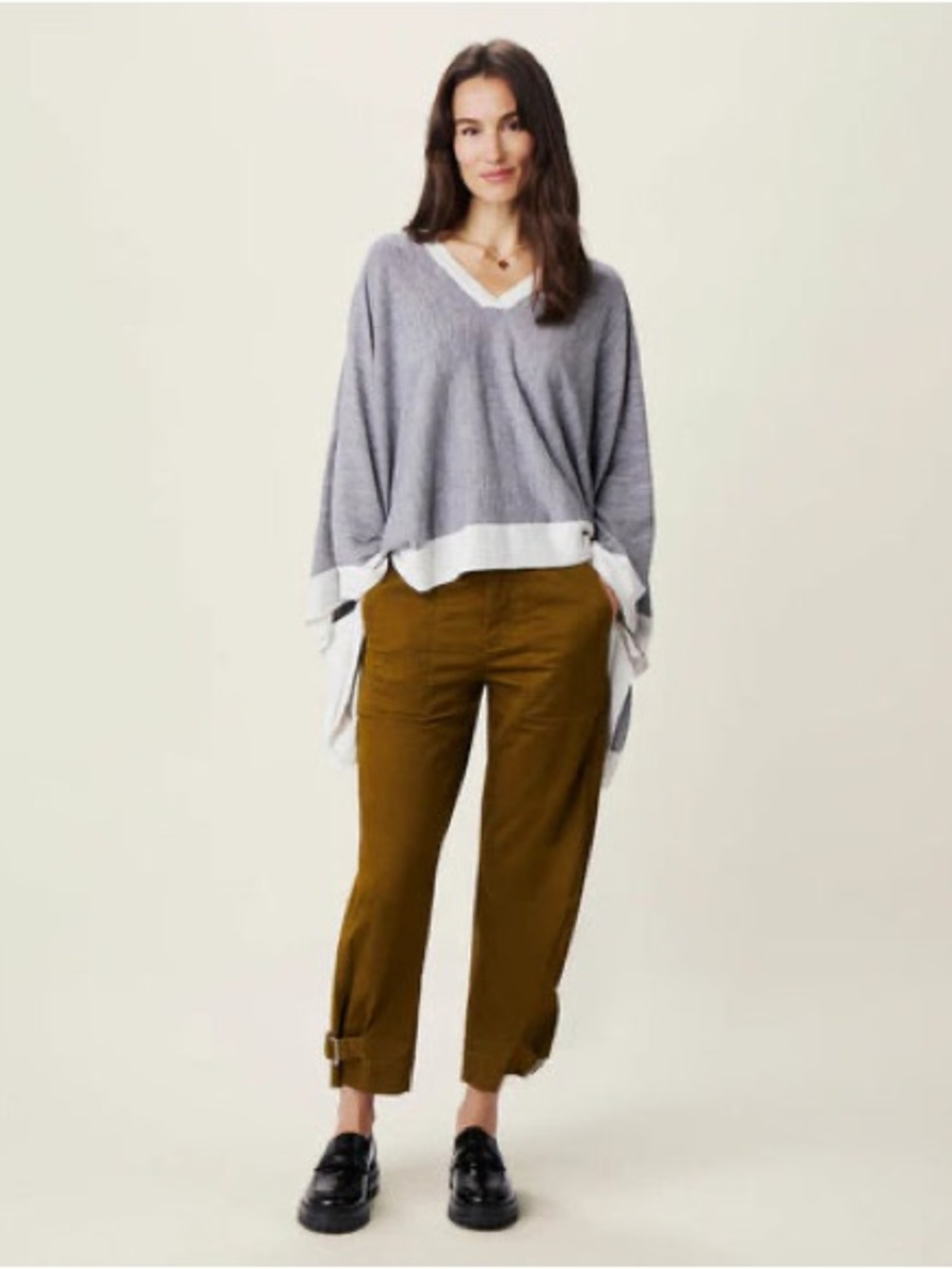 Mersea. Avalon Poncho. Sea Salt/Fog. One size.